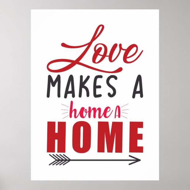 Couple Gift Love Makes A Home Poster (Front)