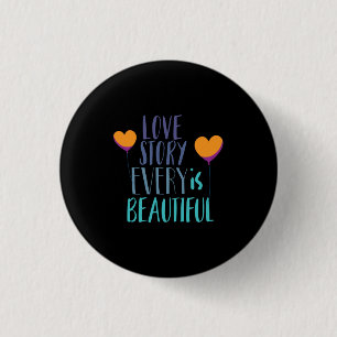 Couple Gift Love Story Is Beautiful 3 Cm Round Badge