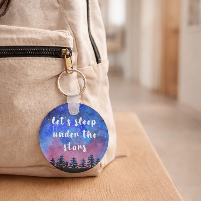 Couple Gift Monogram Outdoor Watercolor Key Ring (Creator Uploaded)