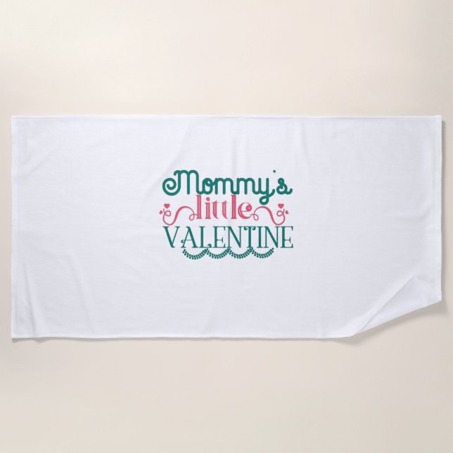 Couple Gift Mummy's Little Valentine Beach Towel (Front)