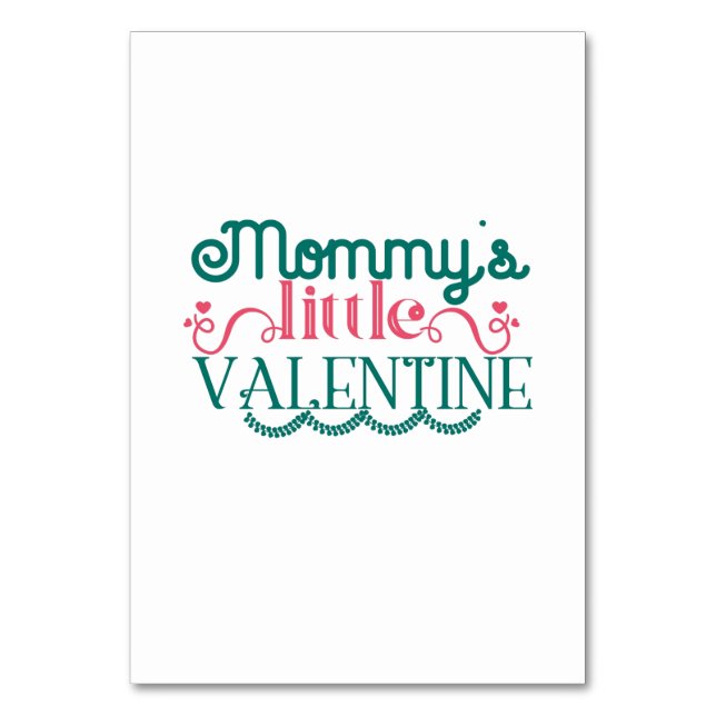Couple Gift Mummy's Little Valentine Table Number (Front)