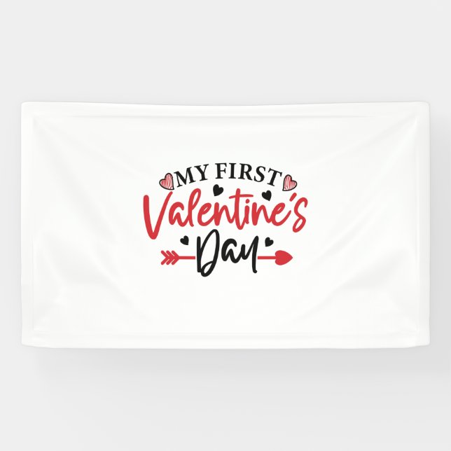 Couple Gift My First Valentine Day Banner (Horizontal)