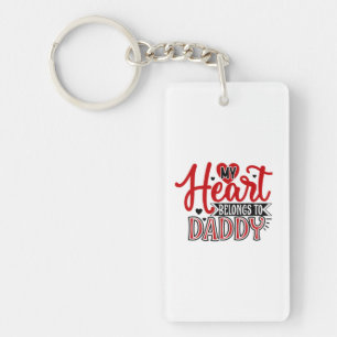 Couple Gift My Heart Belongs To Daddy Key Ring