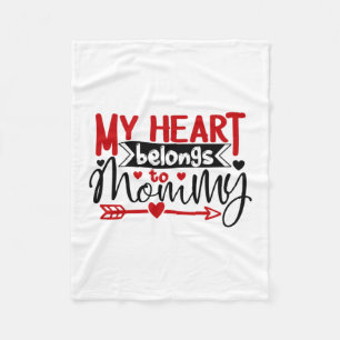 Couple Gift My Heart Belongs To Mummy Fleece Blanket
