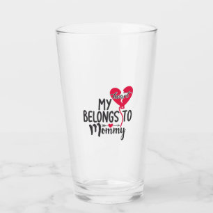 Couple Gift My Heart Belongs To Mummy Glass