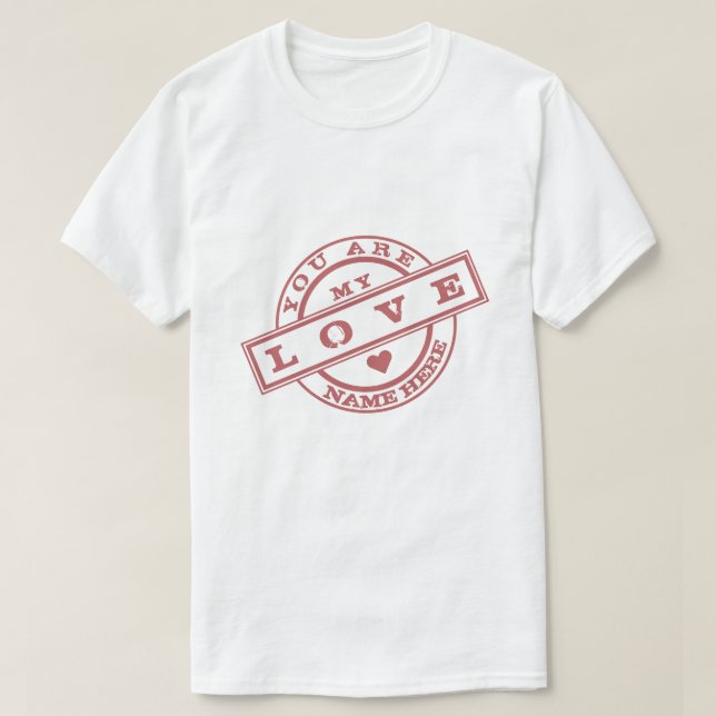 Couple Gift T-Shirt Stamp Text - Customisable (Design Front)