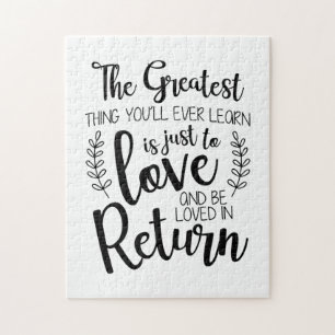 Couple Gift The Greatest Thing You Will Ever Learn Jigsaw Puzzle