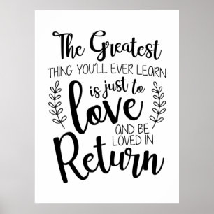 Couple Gift The Greatest Thing You Will Ever Learn Poster