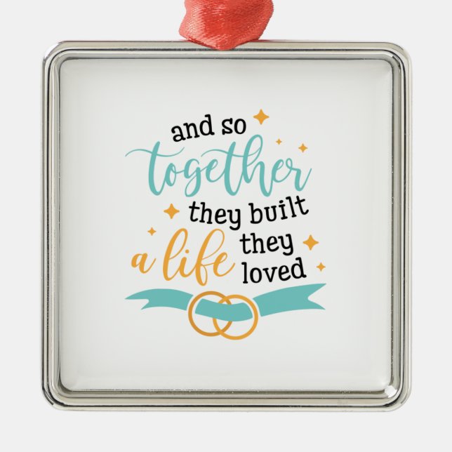 Couple Gift Together They Built A Life Metal Tree Decoration (Front)