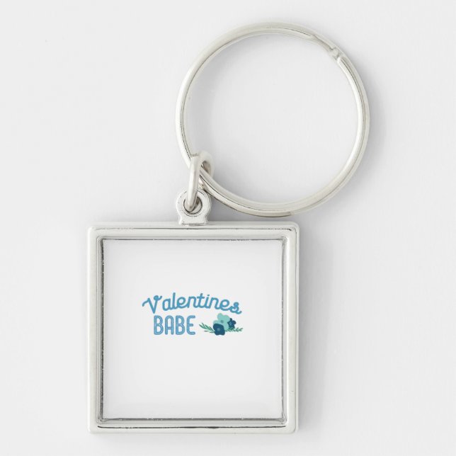 Couple Gift Valentine Babe Flowers Key Ring (Front)
