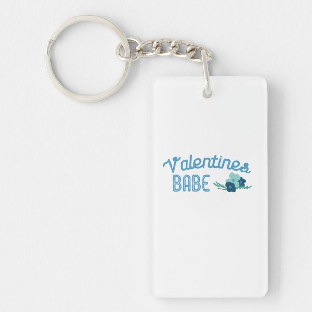 Couple Gift Valentine Babe Flowers Key Ring (Front)
