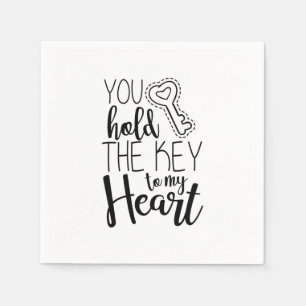 Couple Gift You Hold The Key To My Heart Napkin