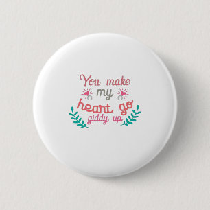 Couple Gift You Make My Heart Go 6 Cm Round Badge
