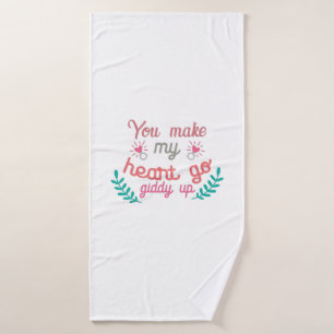 Couple Gift You Make My Heart Go Bath Towel