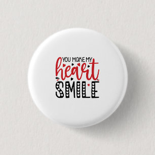 Couple Gift You Make My Heart Smile 3 Cm Round Badge