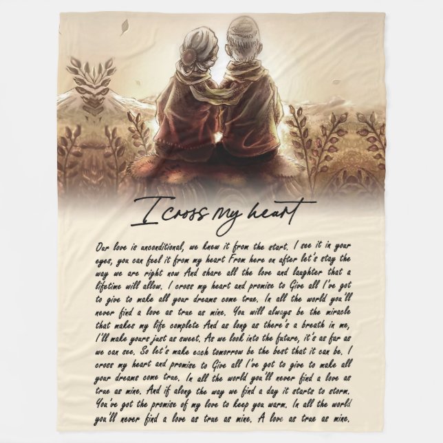 Couple Gifts | For My Soulmate I Cross My Heart Fleece Blanket (Front)