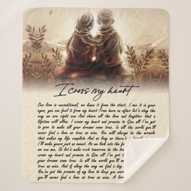 Couple Gifts | For My Soulmate I Cross My Heart Sherpa Blanket (Front)