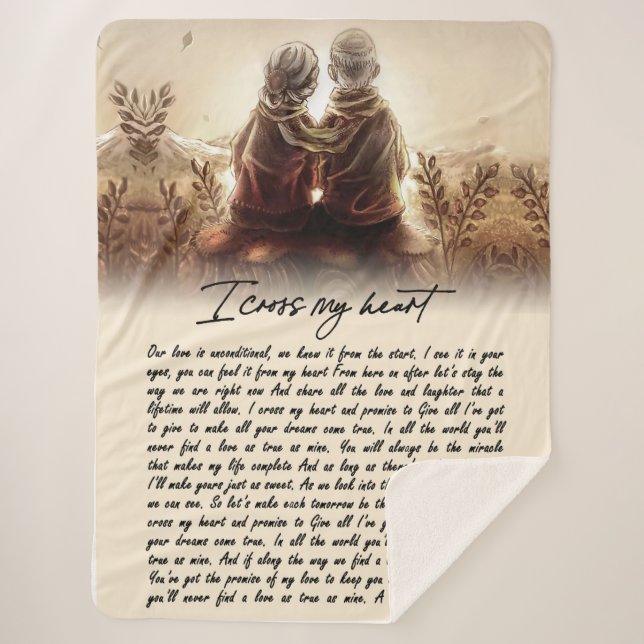 Couple Gifts | For My Soulmate I Cross My Heart Sherpa Blanket (Front)