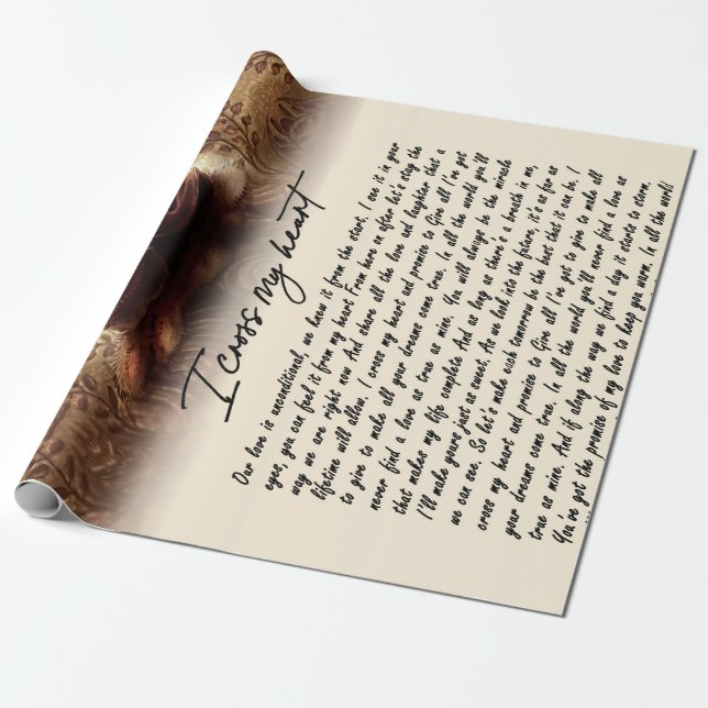 Couple Gifts | For My Soulmate I Cross My Heart Wrapping Paper (Unrolled)