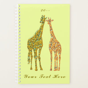 Couple Giraffe Planner Custom Text and Year