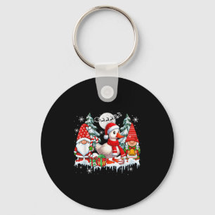 Couple Gnomes Santa Goose Christmas Trees Farmer F Key Ring