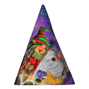 Couple Gnomes Singing Happy Christmas Song - Fun Party Hat