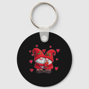 Couple Gnomes Valentine's Day Hearts Costume Gnome Key Ring