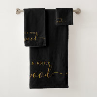Couple Gold Monogram Black