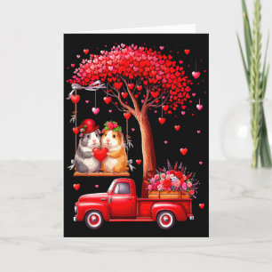 Couple Guinea Pigs Valentine Hearts Tree Pickup Tr Card