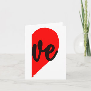 Couple Half Heart Love Valentines Day Women Men A Card
