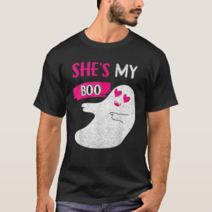 Couple Halloween She s My Boo Matching Cute Ghost T-Shirt