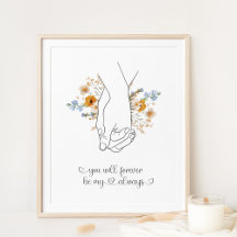 Couple Hand in Hand Floral Line Art
