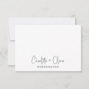 Couple Handwritten Names Wedding Monogram Card
