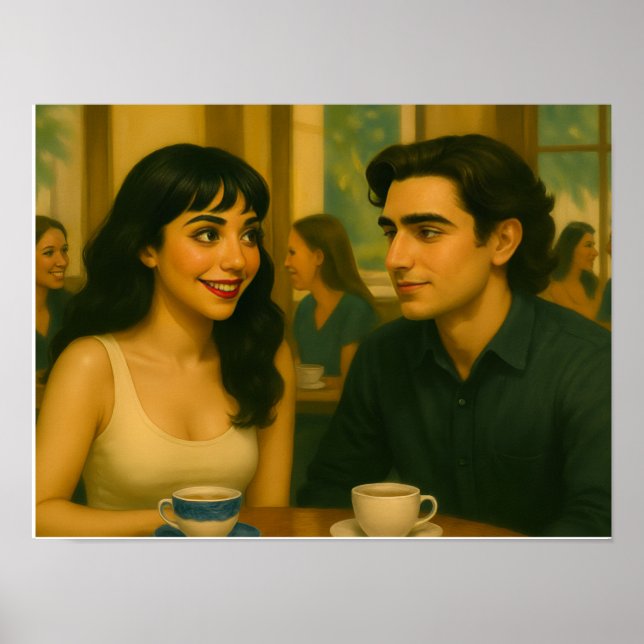 Couple Having Coffee Poster (Front)
