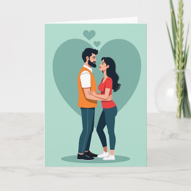 Couple Hearts Love Card (Front)