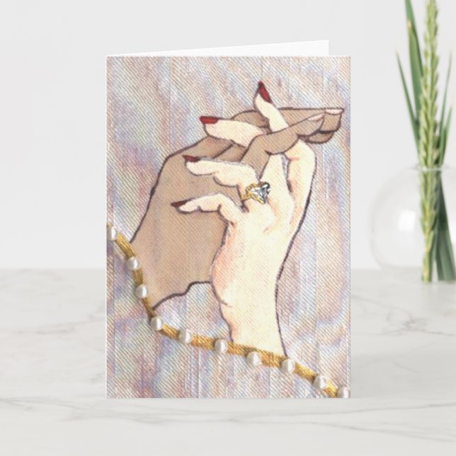 Couple Holding Hands Greeting Card (Front)