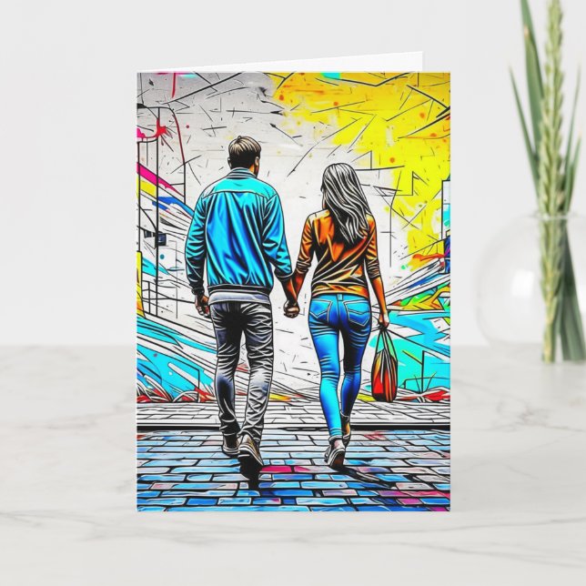 Couple Holding Hands Street Art | Love You Lots Card (Front)