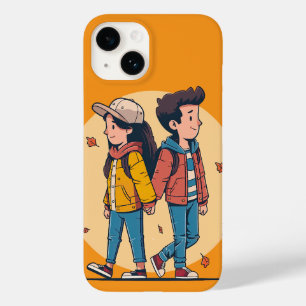 Couple holding hands walking together in fall Case-Mate iPhone 14 case