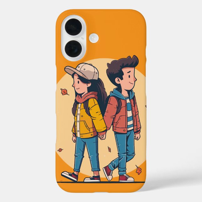 Couple holding hands walking together in fall Case-Mate iPhone case (Back)