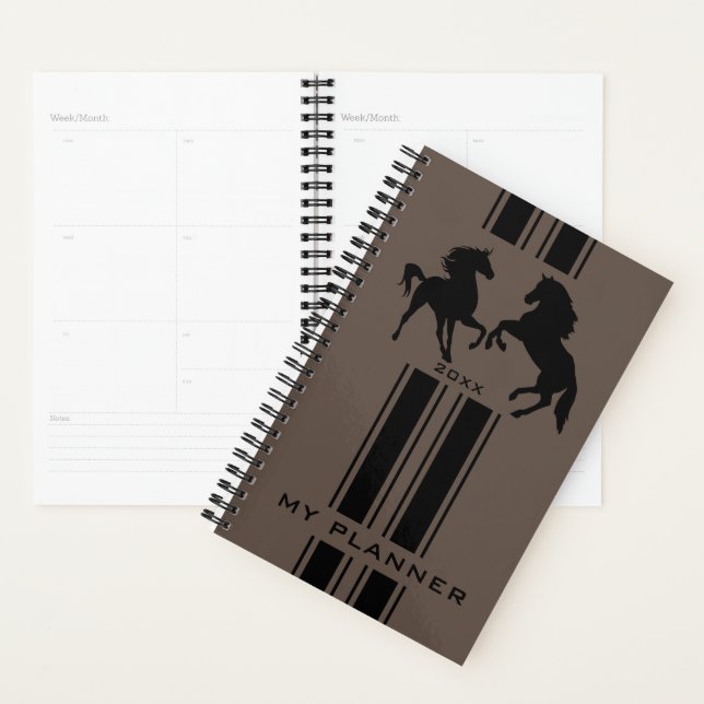 Couple Horse Planner Personalised Add Year (Display)