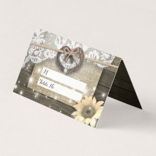 Couple Horseshoe Heart Wedding Table Number Escort