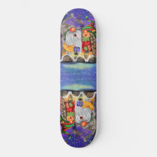 Couple Hugged Gnomes Singing Happy Christmas Song Skateboard