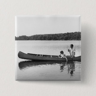 Couple in a Canoe 15 Cm Square Badge