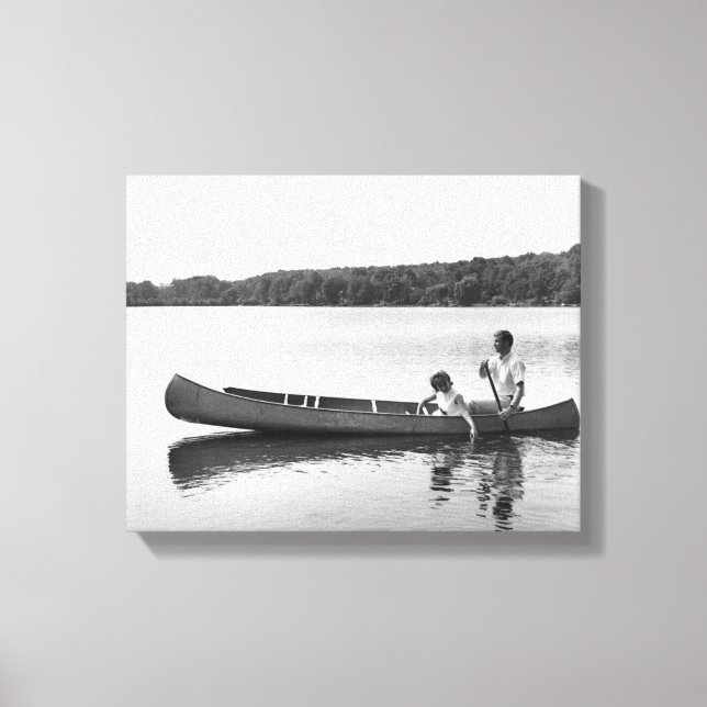Couple in a Canoe Canvas Print (Front)