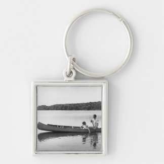 Couple in a Canoe Key Ring