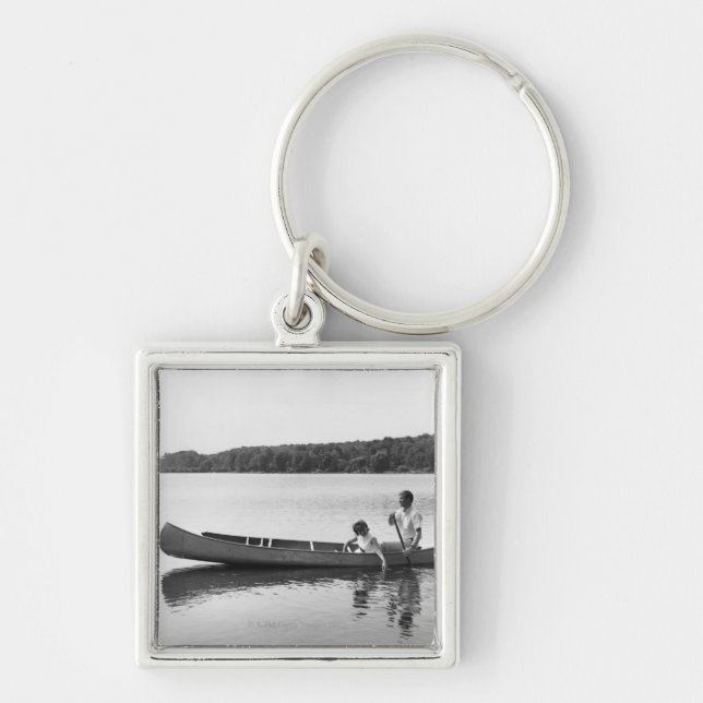 Couple in a Canoe Key Ring (Front)