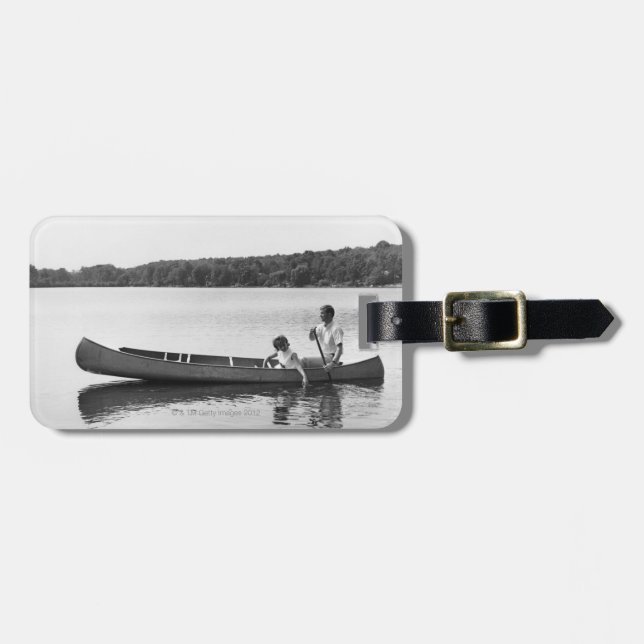 Couple in a Canoe Luggage Tag (Front Horizontal)