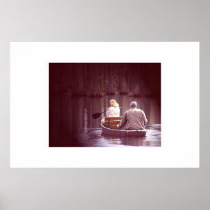 Couple in a Canoe Poster