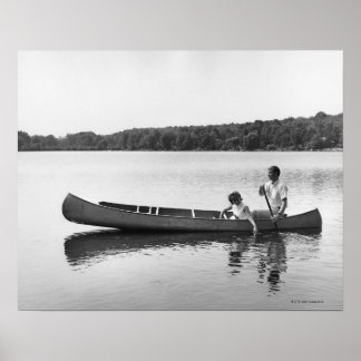 Couple in a Canoe Poster