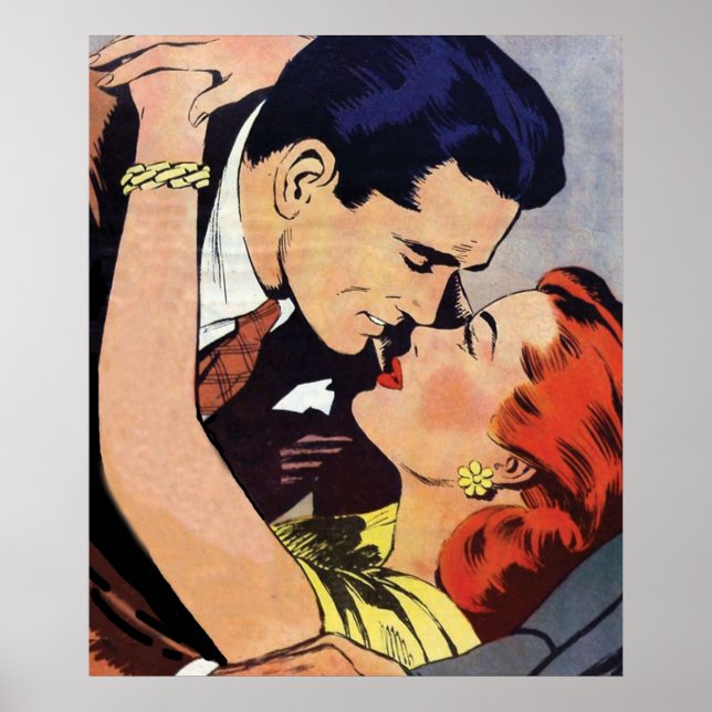 Couple in a loving embrace she has red hair and a  poster (Front)